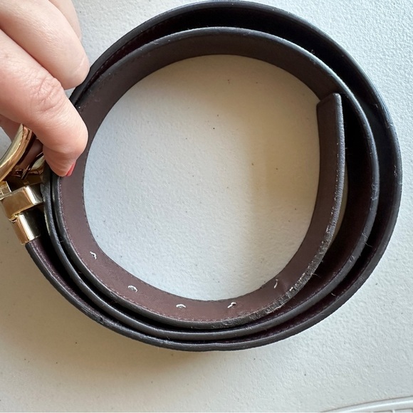 Michael Kors MK Logo Reversible Belt with Gold Tone Buckle Womens Size XL - Picture 9 of 11